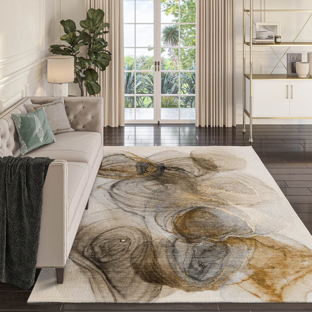 Dalyn Odyssey OY9 Beige Rug shown in a room