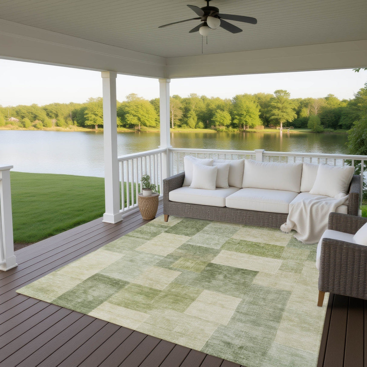 Dalyn Pacifica PA12 Aloe Rug outdoor lifestyle image