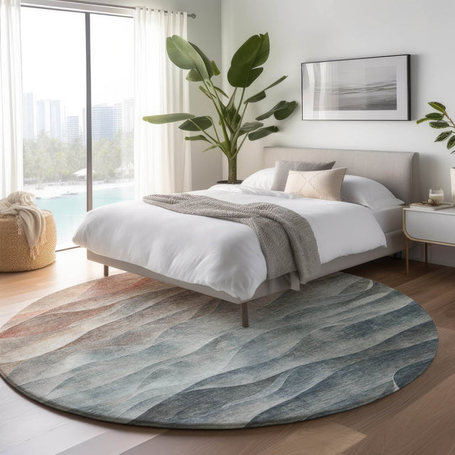 Dalyn Pacifica PA2 Teal Rug shown in a room