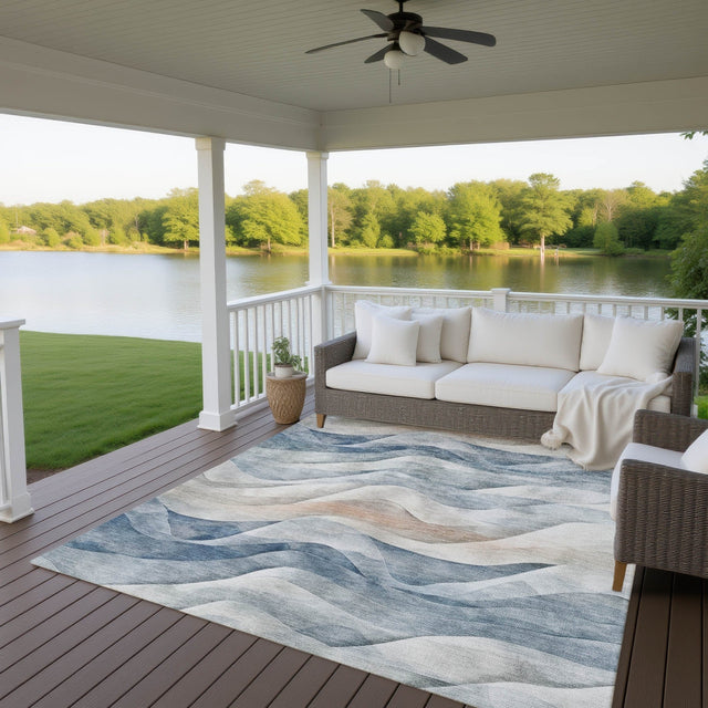 Dalyn Pacifica PA3 Blue Rug outdoor lifestyle image
