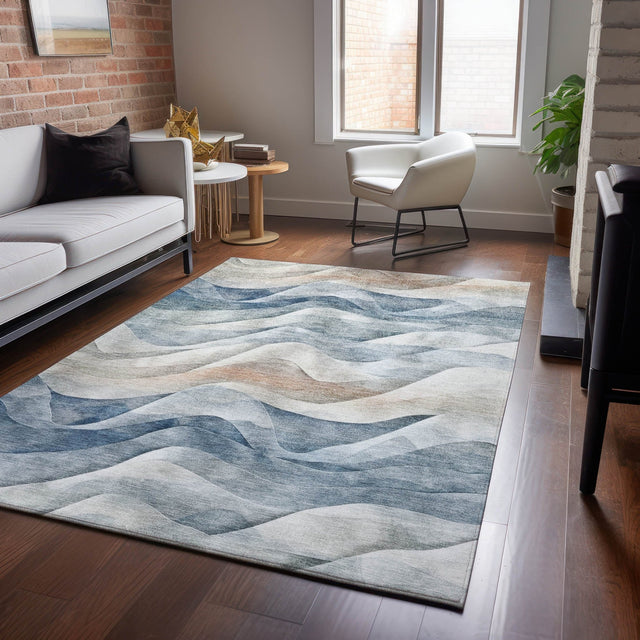 Dalyn Pacifica PA3 Blue Rug shown in a room