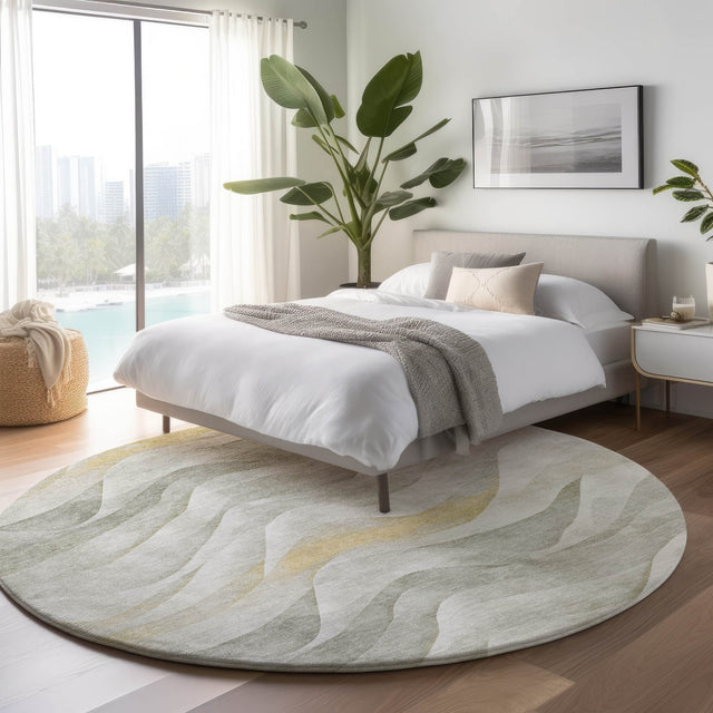 Dalyn Pacifica PA3 Silver Rug shown in a room