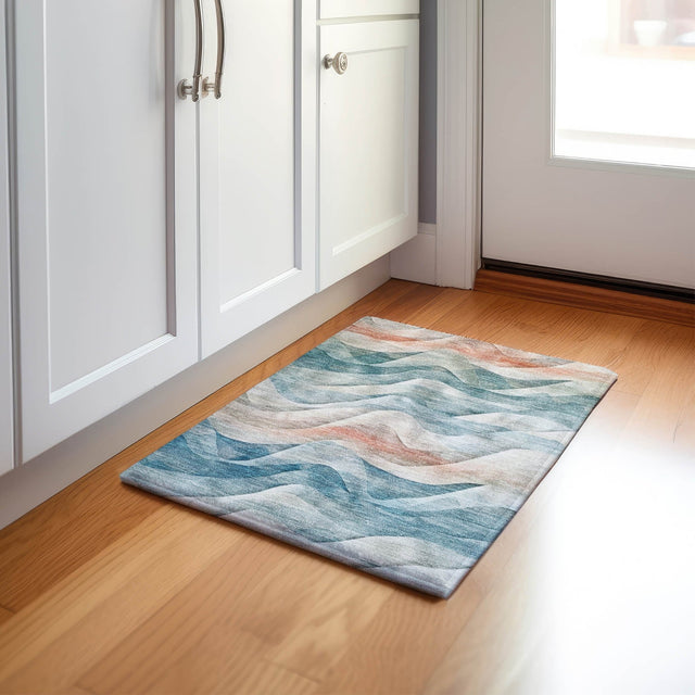 Dalyn Pacifica PA3 Teal Rug shown in a room
