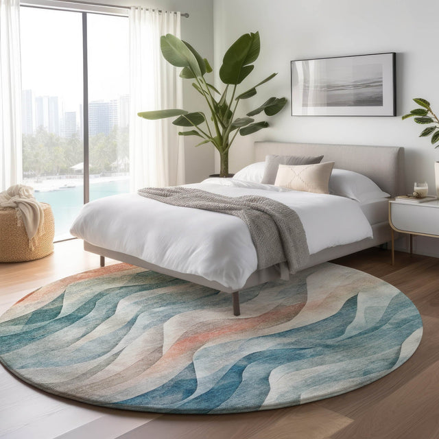 Dalyn Pacifica PA3 Teal Rug shown in a room