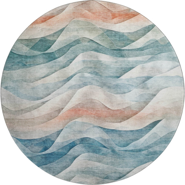 Dalyn Pacifica PA3 Teal Rug round rug