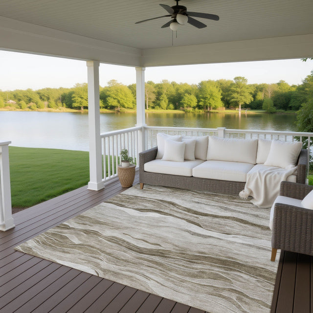 Dalyn Pacifica PA6 Brown Rug outdoor lifestyle image