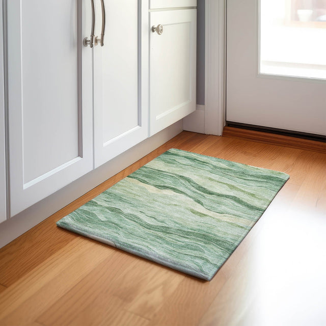 Dalyn Pacifica PA6 Green Rug shown in a room