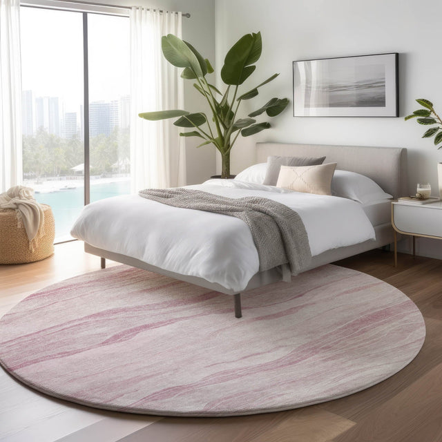 Dalyn Pacifica PA6 Pink Rug shown in a room
