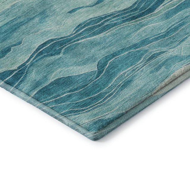 Dalyn Pacifica PA6 Turquoise Rug corner detail