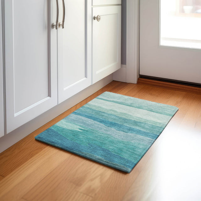 Dalyn Pacifica PA9 Turquoise Rug shown in a room