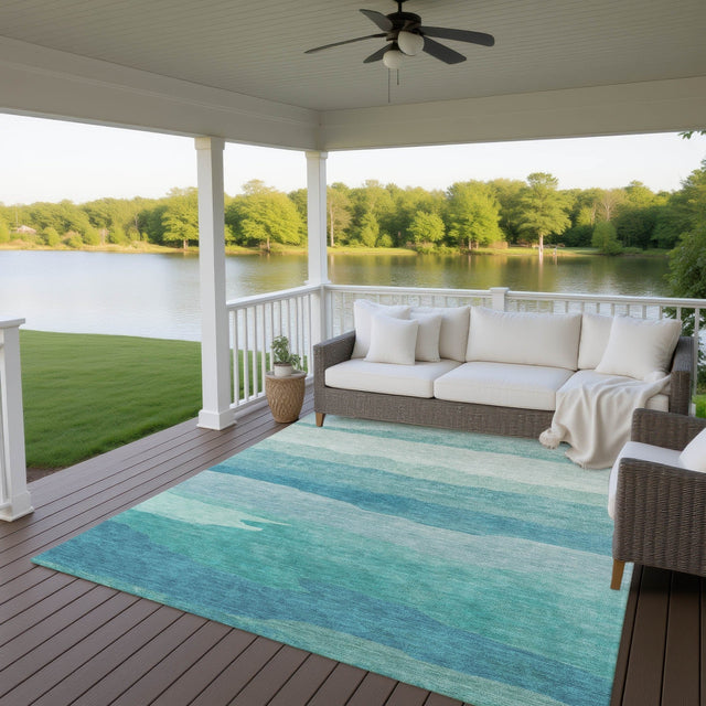 Dalyn Pacifica PA9 Turquoise Rug outdoor lifestyle image