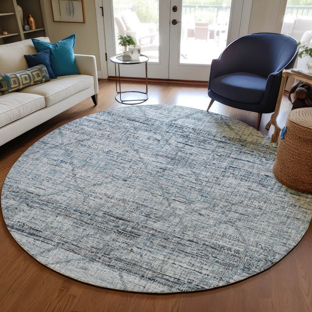 Dalyn Portico PO1 Blue Rug shown in a room