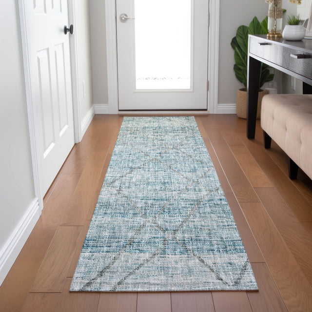 Dalyn Portico PO1 Teal Rug shown in a room