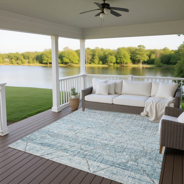 Dalyn Portico PO1 Teal Rug outdoor lifestyle image