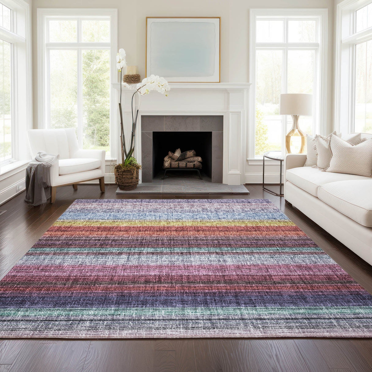 Dalyn Portico PO2 Lavender Rug shown in a room