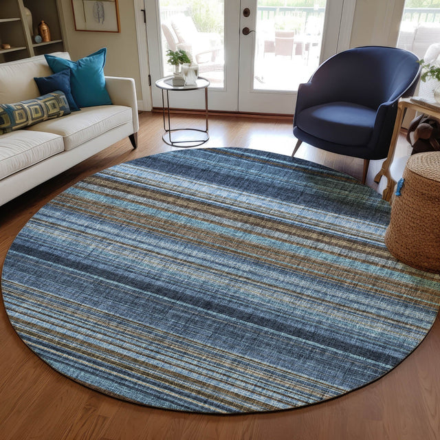 Dalyn Portico PO2 Navy Rug shown in a room