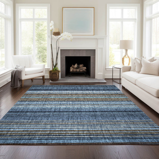 Dalyn Portico PO2 Navy Rug shown in a room