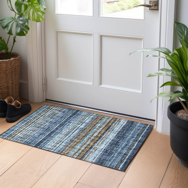 Dalyn Portico PO2 Navy Rug shown in a room