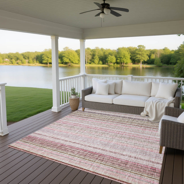 Dalyn Portico PO2 Pink Rug outdoor lifestyle image