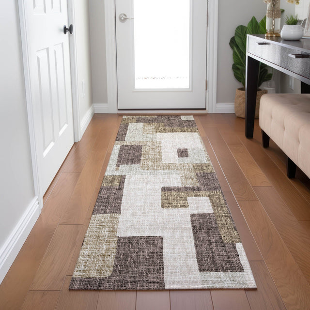Dalyn Portico PO3 Brown Rug shown in a room