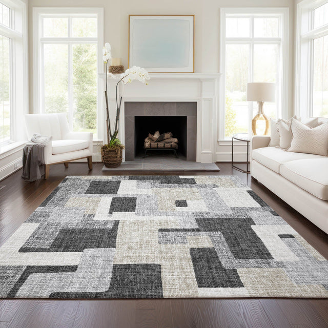 Dalyn Portico PO3 Gray Rug shown in a room