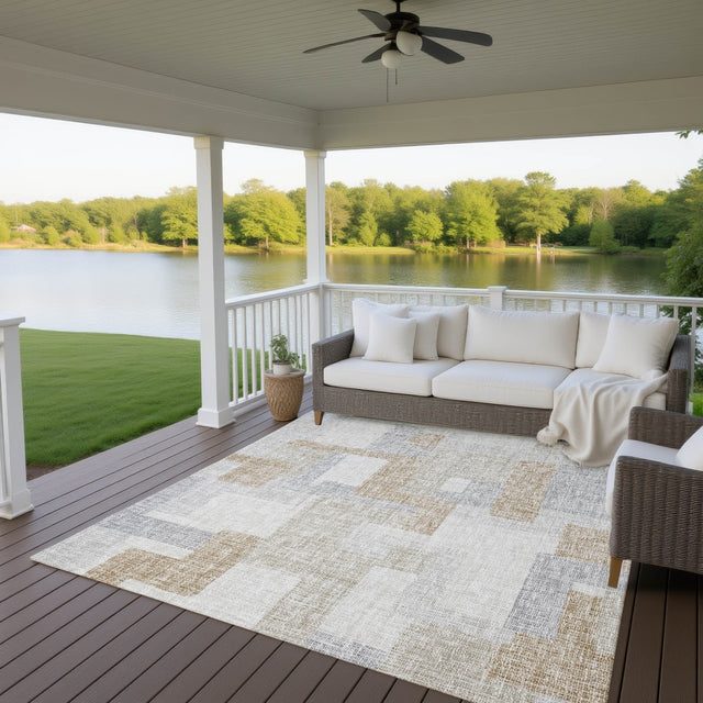 Dalyn Portico PO3 Ivory Rug outdoor lifestyle image