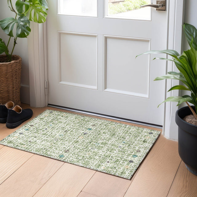 Dalyn Portico PO4 Aloe Rug shown in a room