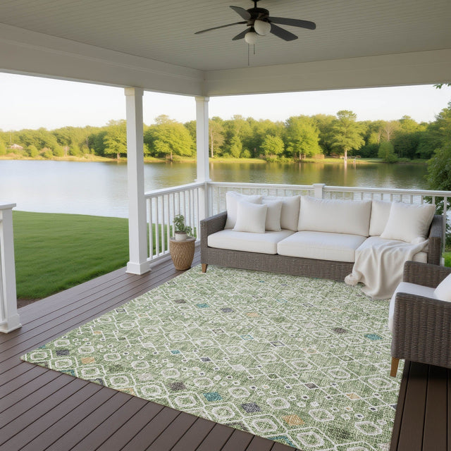 Dalyn Portico PO4 Aloe Rug outdoor lifestyle image