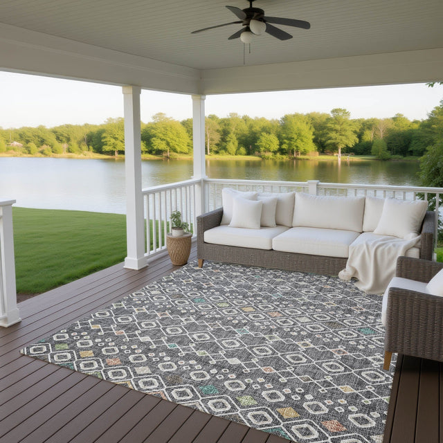 Dalyn Portico PO4 Gray Rug outdoor lifestyle image