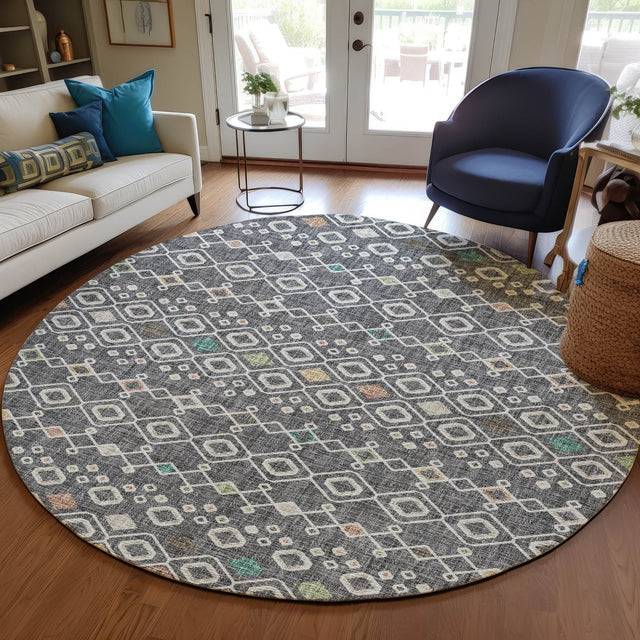 Dalyn Portico PO4 Gray Rug shown in a room
