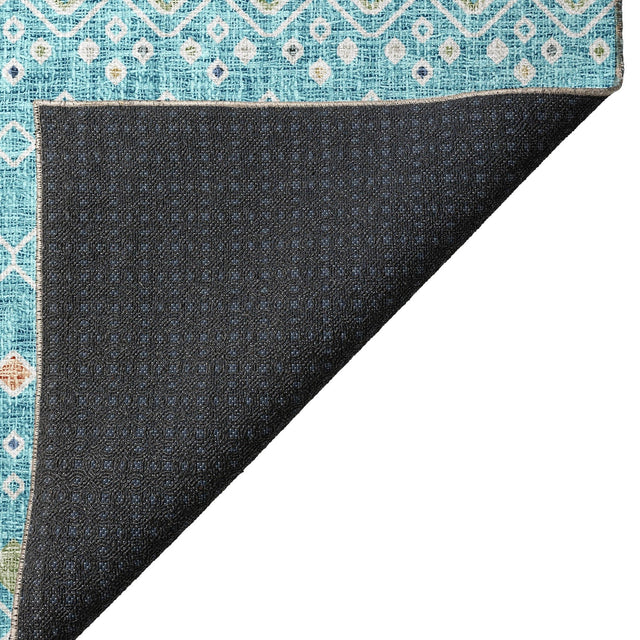 Dalyn Portico PO4 Teal Rug backing detail