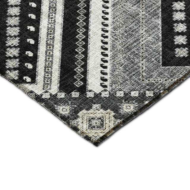 Dalyn Portico PO5 Black Rug corner detail