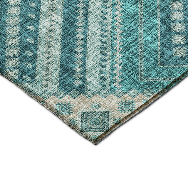 Dalyn Portico PO5 Teal Rug corner detail