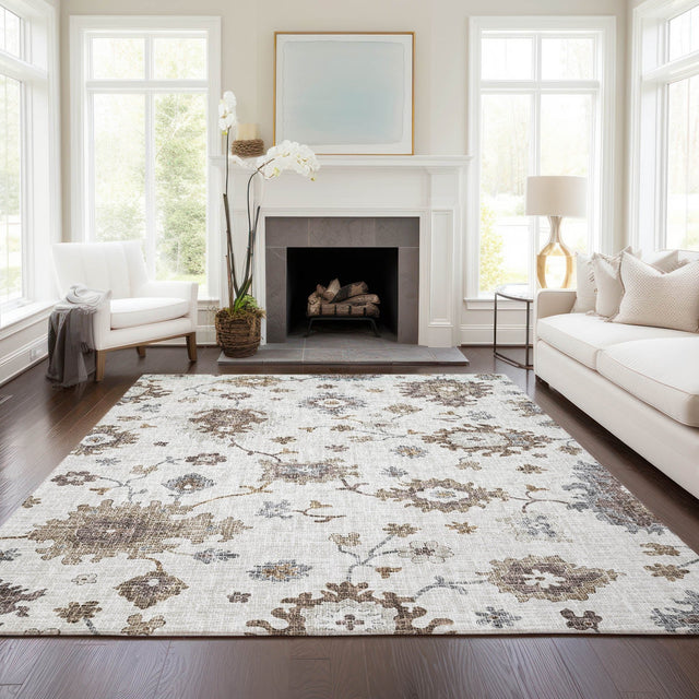 Dalyn Portico PO6 Ivory Rug shown in a room