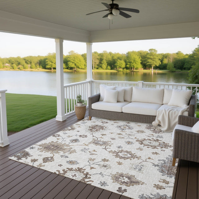Dalyn Portico PO6 Ivory Rug outdoor lifestyle image