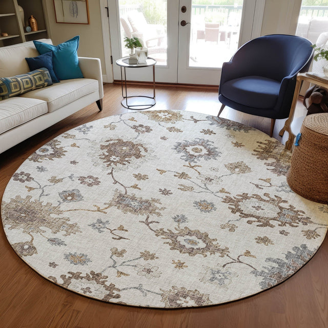 Dalyn Portico PO6 Ivory Rug shown in a room