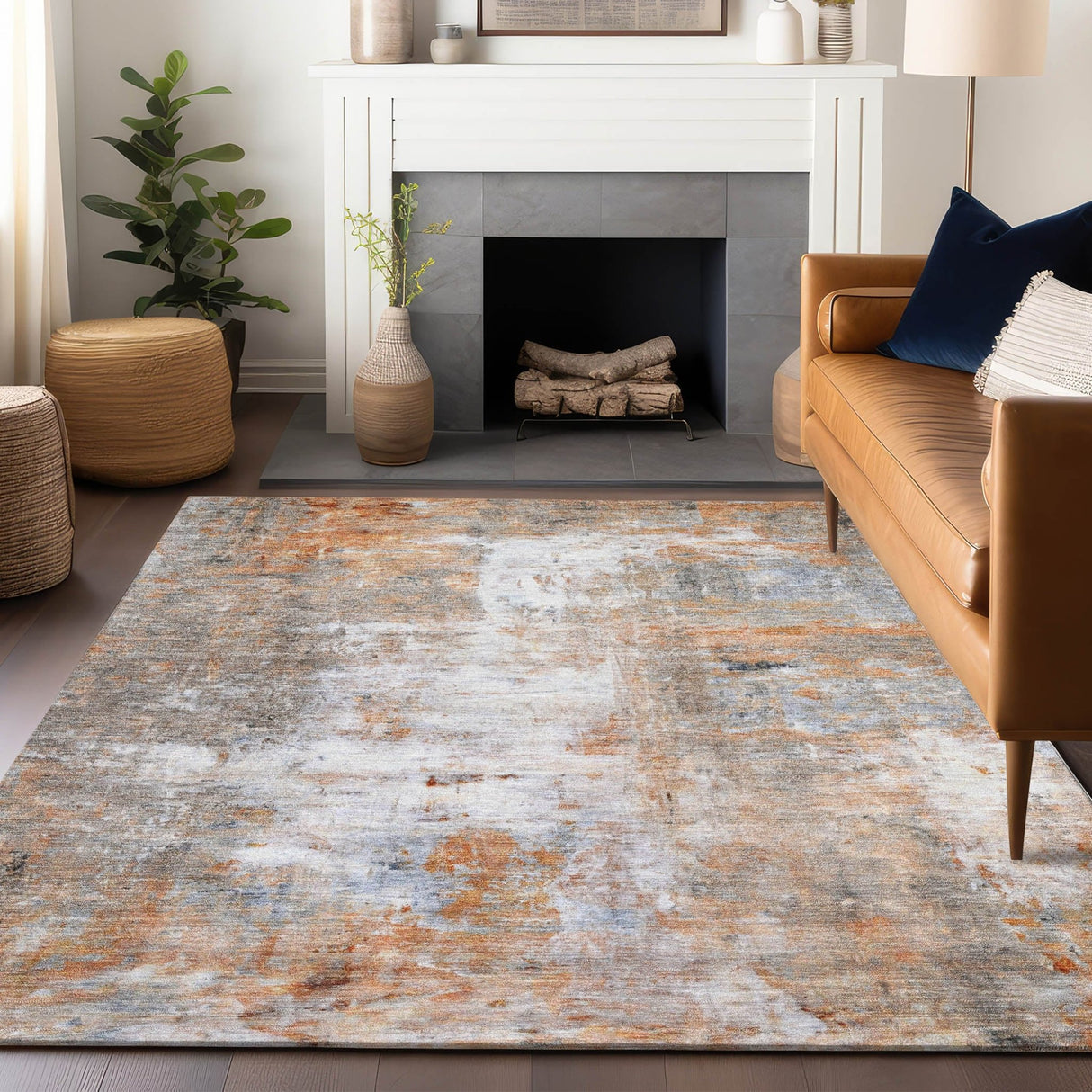 Dalyn Ravenna RN1 Copper Rug shown in a room