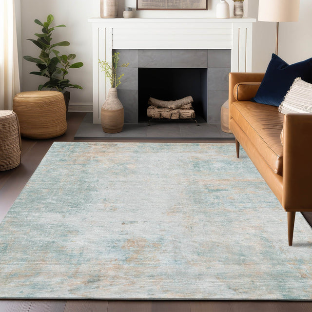 Dalyn Ravenna RN1 Seafoam Rug shown in a room