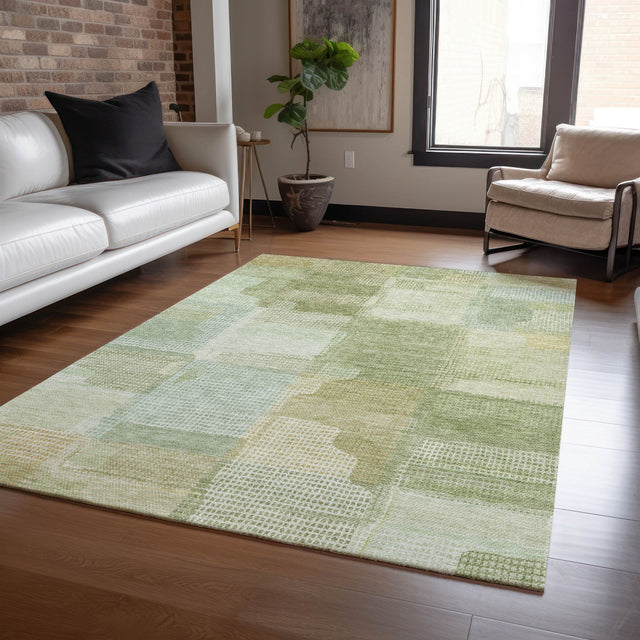 Dalyn Ravenna RN10 Green Rug shown in a room