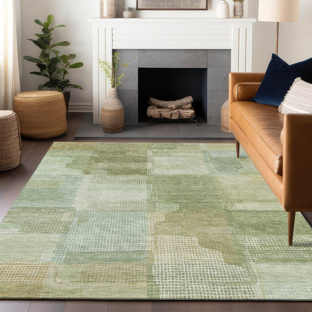 Dalyn Ravenna RN10 Green Rug shown in a room