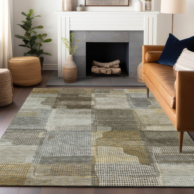 Dalyn Ravenna RN10 Taupe Rug shown in a room