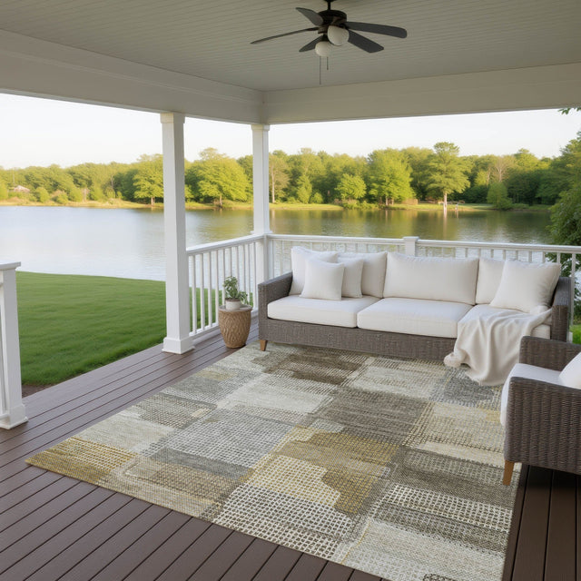 Dalyn Ravenna RN10 Taupe Rug outdoor lifestyle image