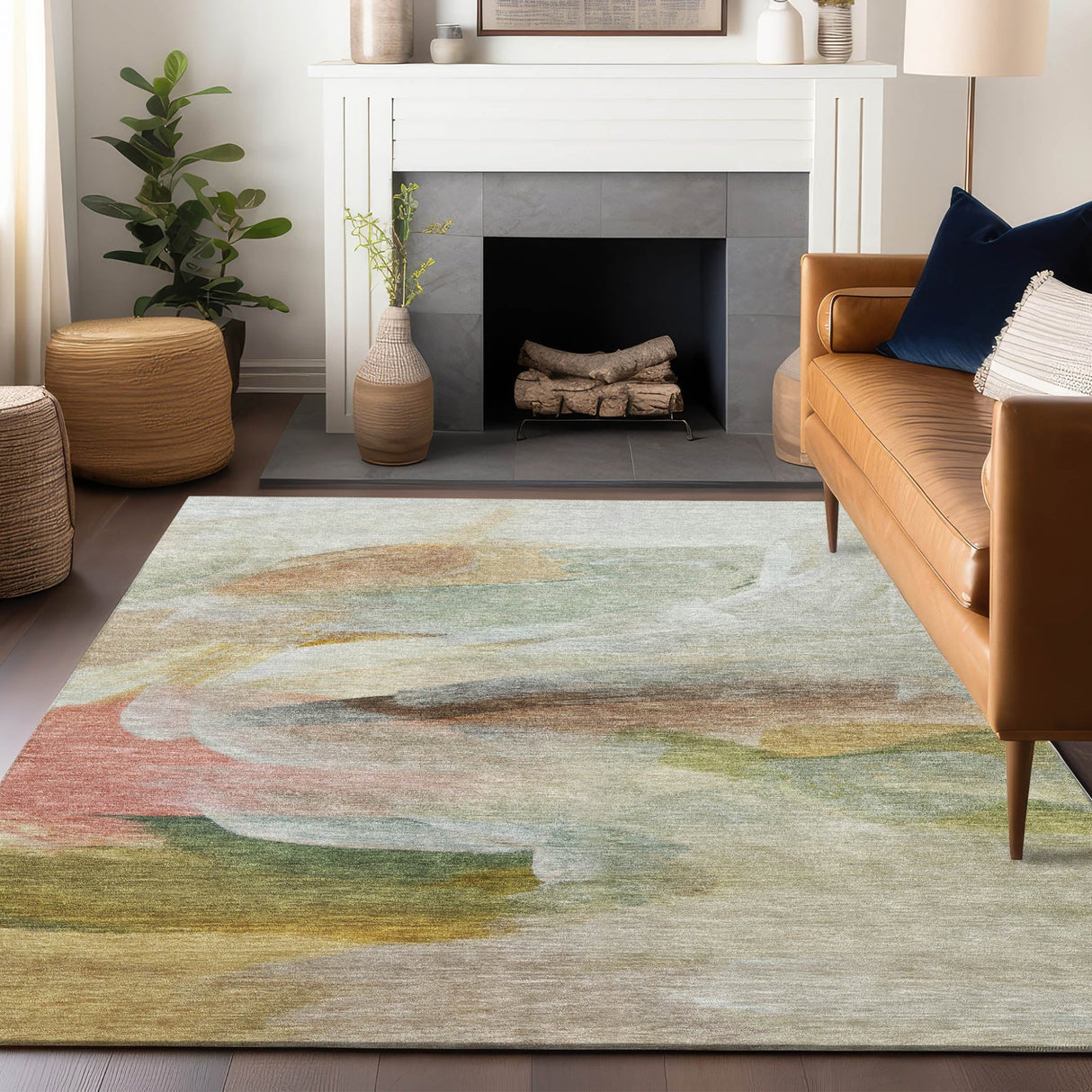 Dalyn Ravenna RN11 Linen Rug shown in a room