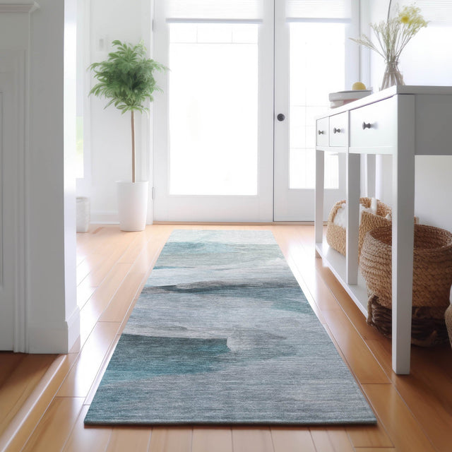 Dalyn Ravenna RN11 Teal Rug shown in a room