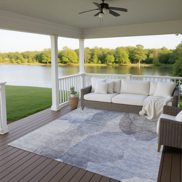 Dalyn Ravenna RN12 Blue Rug outdoor lifestyle image