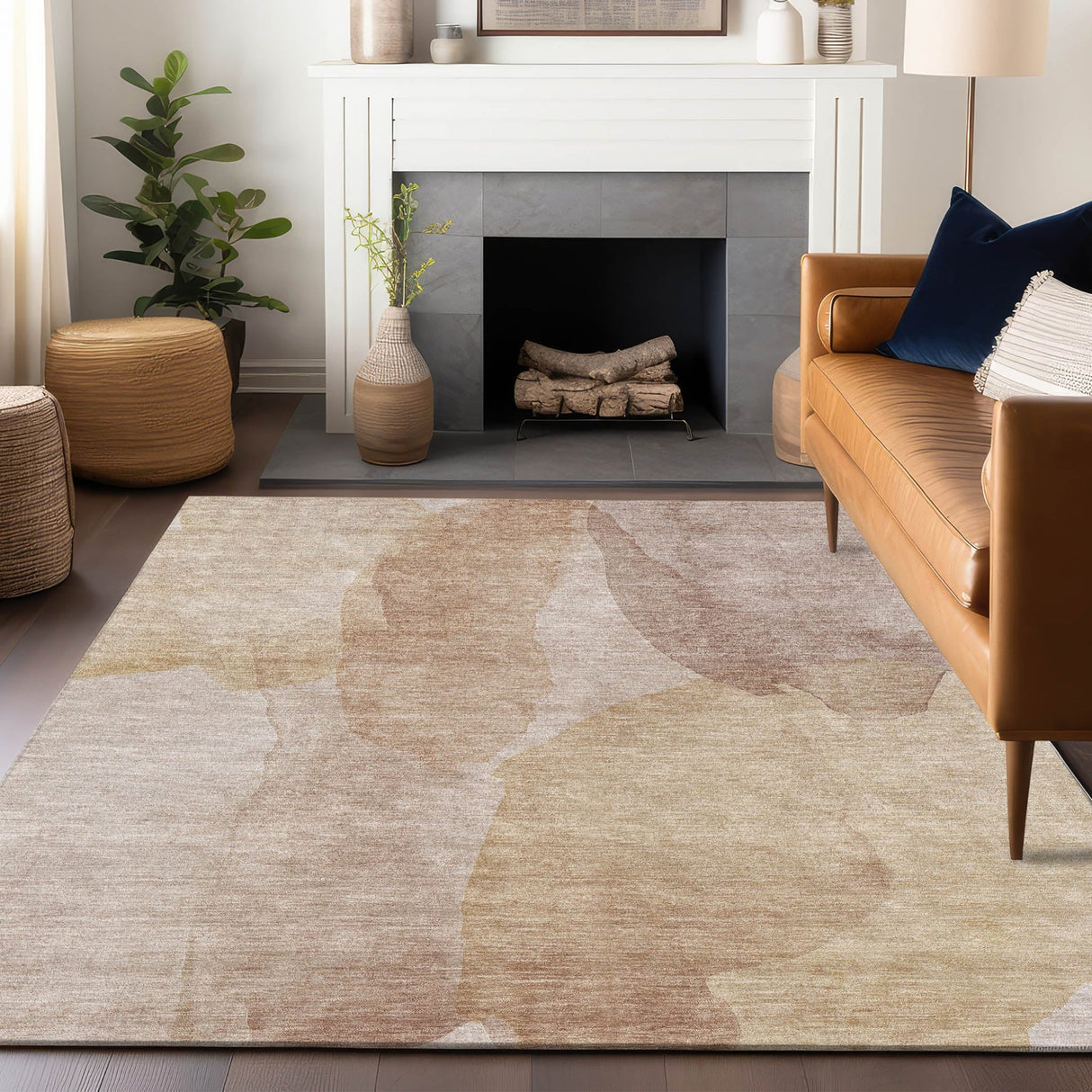 Dalyn Ravenna RN12 Coral Rug shown in a room