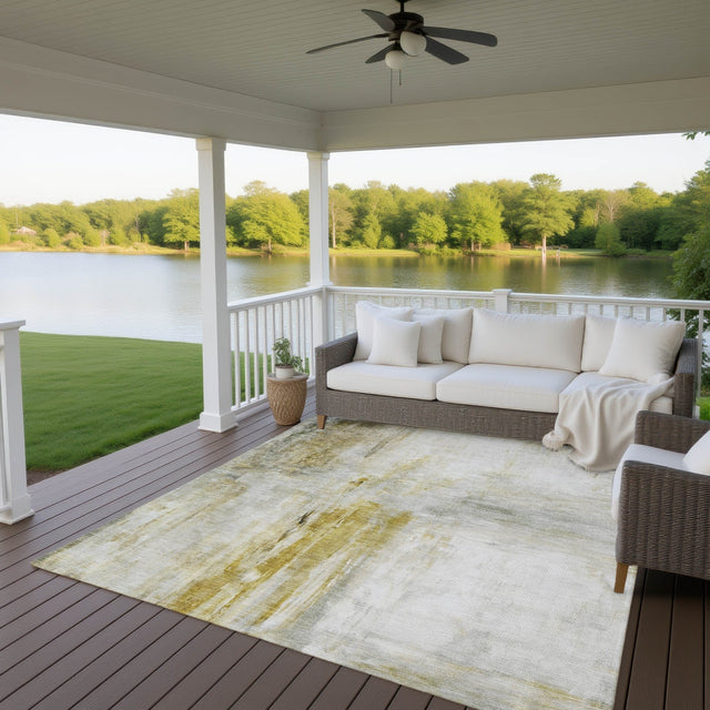 Dalyn Ravenna RN2 Taupe Rug outdoor lifestyle image