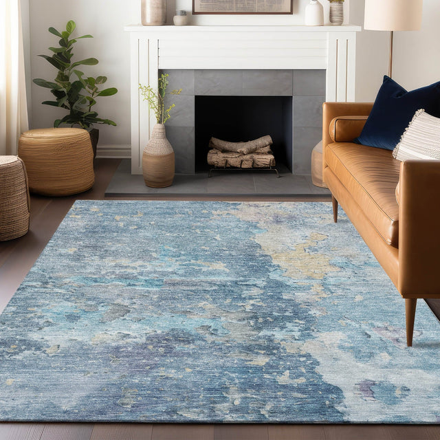 Dalyn Ravenna RN3 Blue Rug shown in a room