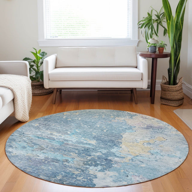 Dalyn Ravenna RN3 Blue Rug shown in a room