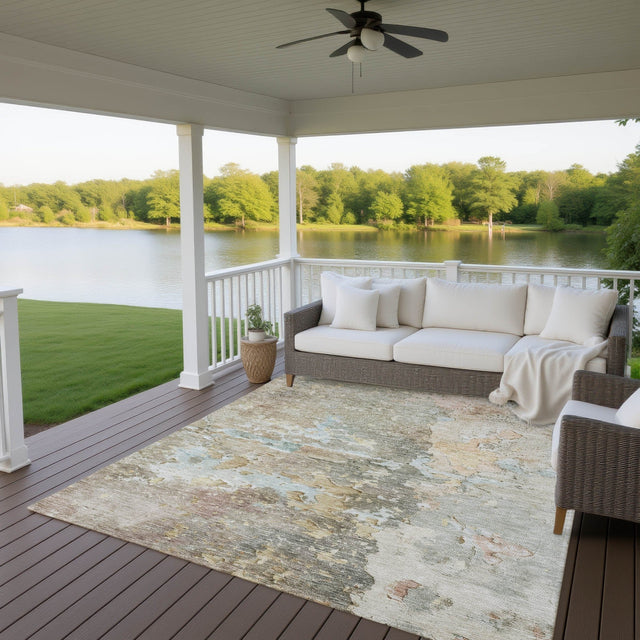 Dalyn Ravenna RN3 Brown Rug outdoor lifestyle image